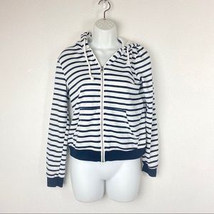 Pink Rose Striped Hoodie